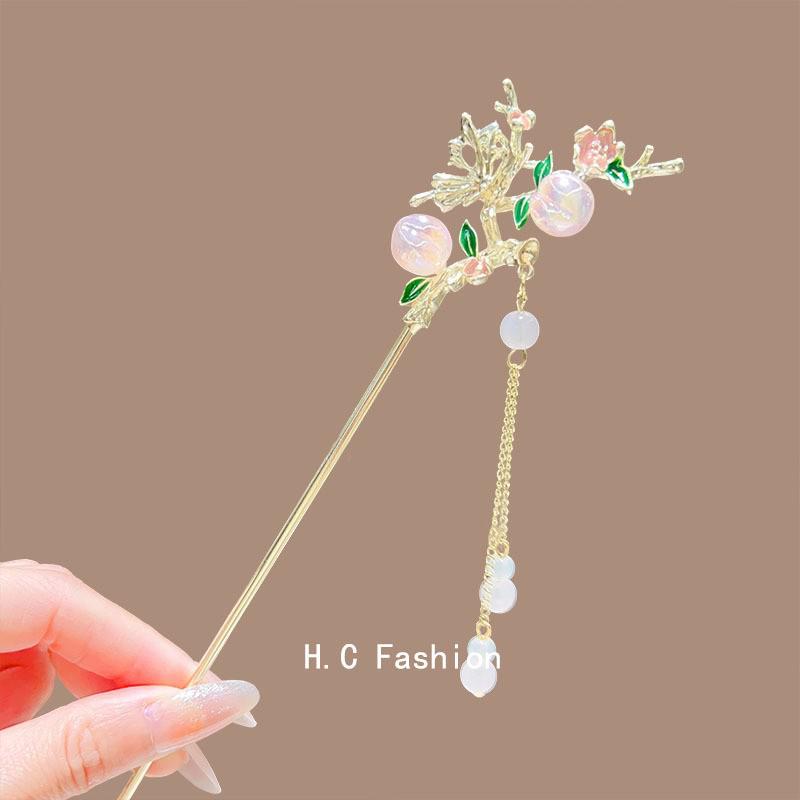 Магнолия кисточка заколка для волос: Китайский головной убор для ципао и ханьфу