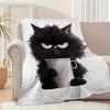 Cartoon Cat Theme Cute Animal Print Art Blanket - Soft All-Season Multi-Purpose Throw for Couch, Bed, Camping & Travel Gift