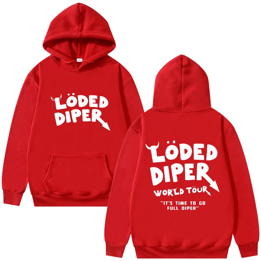 

Loded Diper World Tour Hoodie Men Women Clothing Vintage Rock Oversized Streetwear Men s Casual Fleece Hoodies 3XL