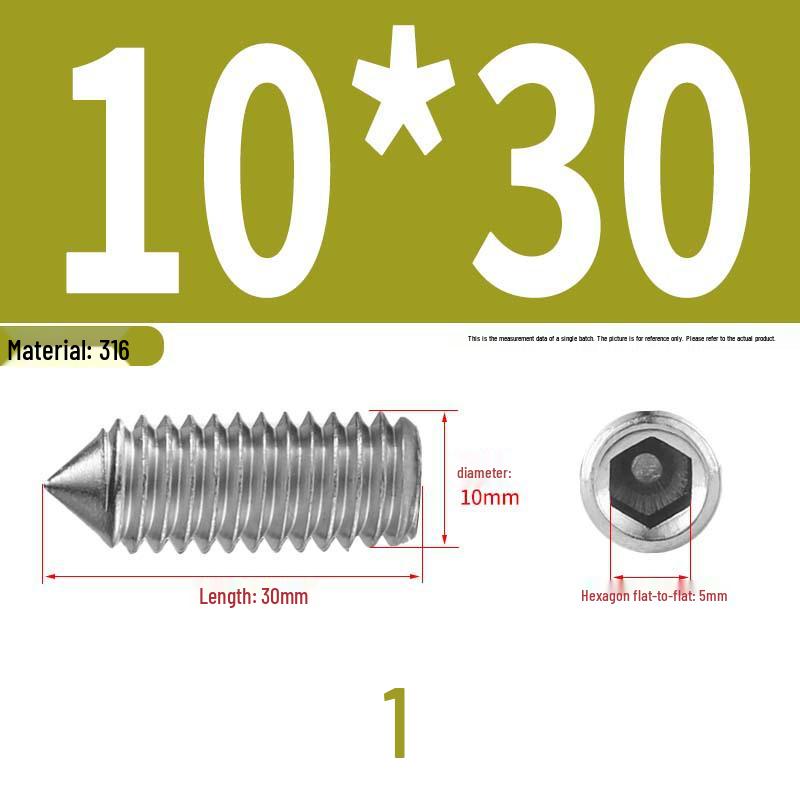 12.9 Edelstahl 304 Innensechskant Kegelspitze Gewindestift M2/M3