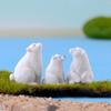 1 PC Mini Fairy Garden Model Animal  Polar Bear Figurines Simulation White Bear Miniatures