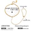 Zora Women's Vacation Style Colorful Natural Stone Crystal Finger Bracelet Gold Plated Stainless Steel Fine Jewelry