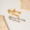 18K Gold-plated Stainless Steel Irregular Water Drop Shape Design Stud Earrings INS Versatile Geometric Earrings