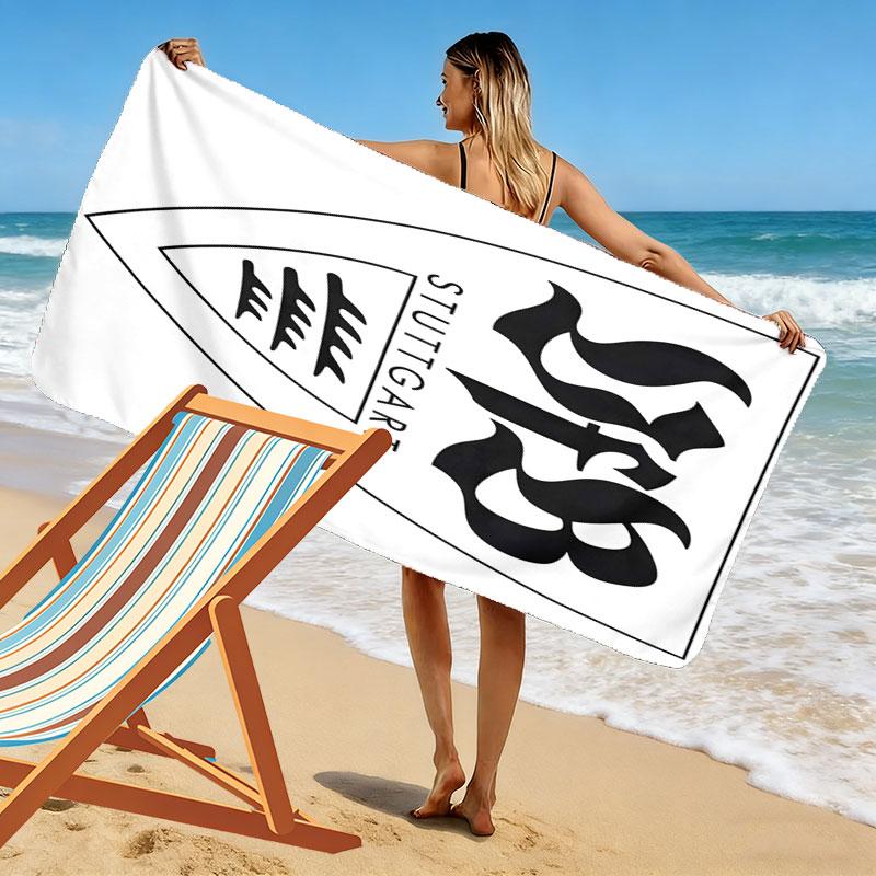 Stuttgart Legend Print Beach Towel, Large Soft Quick Dry Towel for Beach Camping Swimming