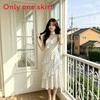 Pure Desire Polka Dot Slip Dress With Ruffle Details For Summer Casual Wear