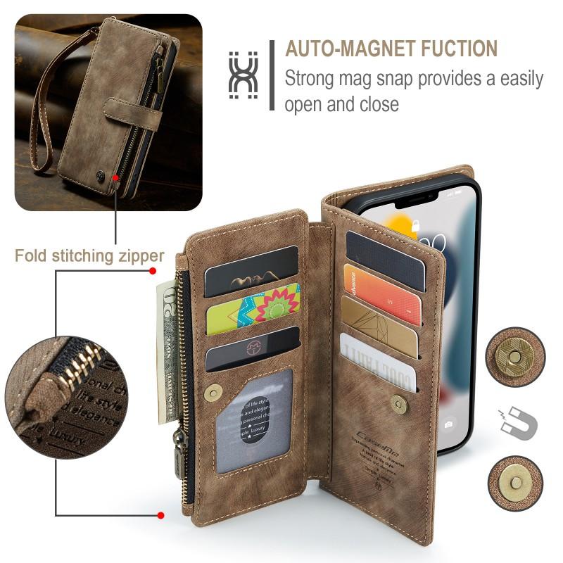 Custodia a Portafoglio per iPhone 18 Pro Max Copertura a Flip con Slot per Carte in Pelle PU Protettiva