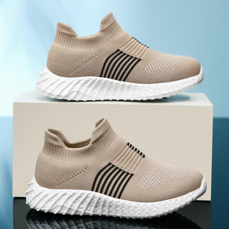 Spring and Autumn New Shoes Flying Woven Mesh Socks Shoes Sports Shoes One Pedal Outdoor Casual Versatile Wear-resistant Breathable Shoes