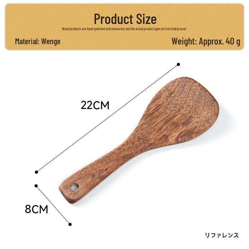 Natural Solid Wood Chicken Wing Spatula for Non-stick Pans - High Temp Resistant, No Paint or Wax