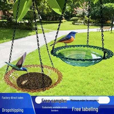 Outdoor Decorative Hanging Bird Feeder and Bird Bath Pendant for Garden and Balcony