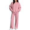 Women's Casual Neck Sweatshirt and Pants Set with Pockets for Fall Winter