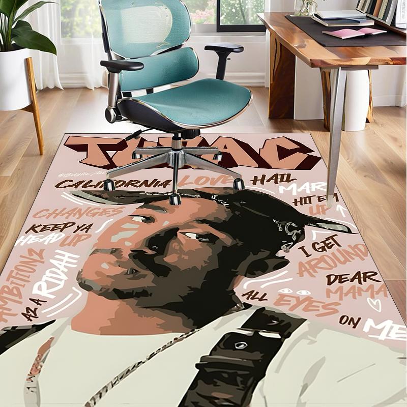 Rap Legend In Blue Office Rug Chair Mat, Game Carpet, Suitable for Front Door, Bedroom, Living Room, Desk, Holiday Gift