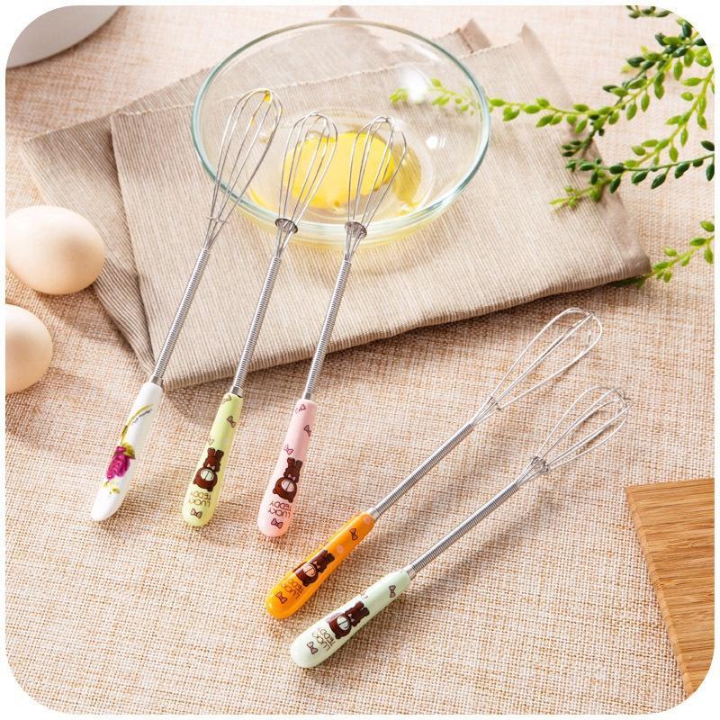 Stainless Steel Egg Beaters Ceramic Handle Eggbeater Whisk Mixer Egg Cook Tools Kitchen Blender AVE