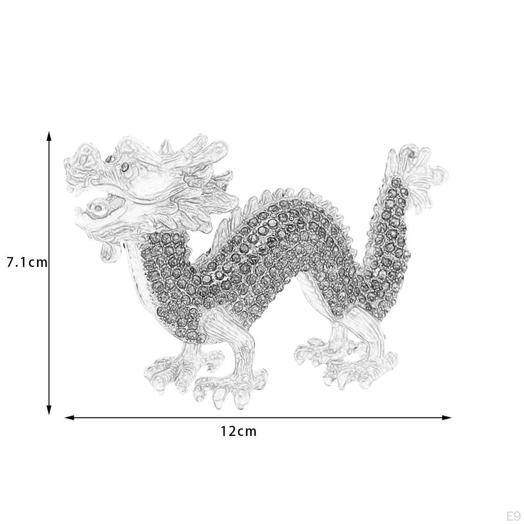 Alloy Dragon Figurine Sculpture Fengshui Crafts Animal Mini for
