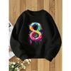 European Sizes Kids' Round Neck Sweatshirt with Fashionable Print, a Versatile Top