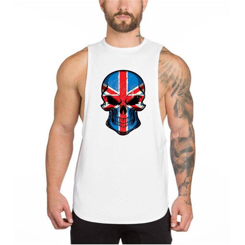 Muscleguys Marca Canottiere Casual Larghe da Fitness da Uomo Moda Estiva Scollate sui Lati Senza Maniche Palestra Active Muscolo