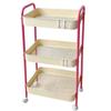 3 Layer Home Contrast Color Trolley Storage Shelf Multi-layer Movable Trolley Cosmetics Snack Storage Rack Bathroom Mobile Shelf
