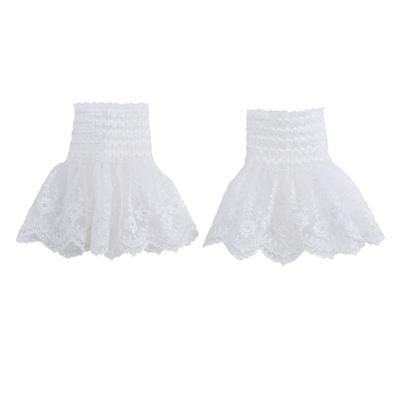 Paired Wrist Warmer Ruffled False Cuffs Lace for Princess Sweater Decorative
