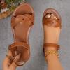 Shoes for Women  Summer  Women Flat Sandals Bottom Roman Strap Sandals with Non Slip Rubber Soles Ladies Daily Sandalia