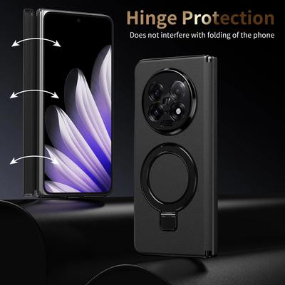 Skórzane etui magnetyczne z uchwytem na telefon Huawei Mate X5 X6, przyjemne w dotyku, odporne na upadki, proste etui, osłona zawiasu, wstrząsoodporne, ochronne
