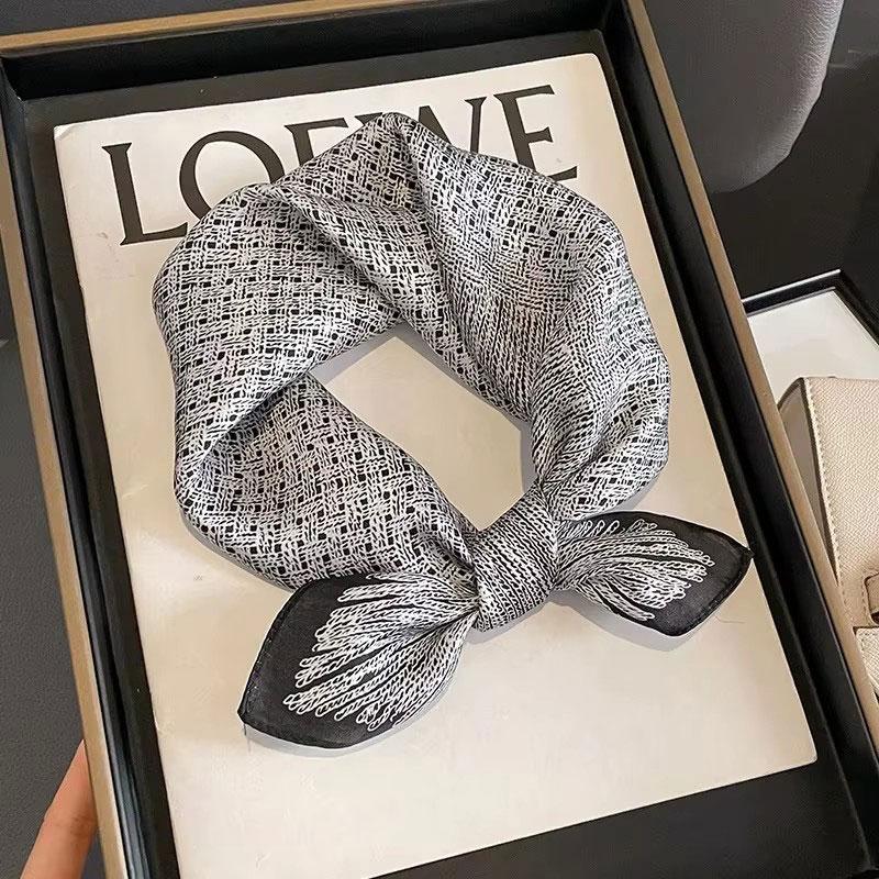

100% Natural Real Silk Scarf Women Bandana Square Scarves Wrap Kerchief Mulberry Spring Fashion Luxury Summer Beach Hijab Real silk 53x53cm