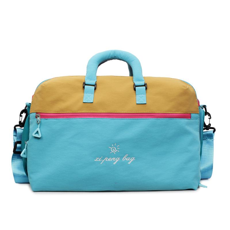 Dopamine Travel Bag Large Capacity Hand Luggage Contrast Color Boarding Bag Portable Lightweight Travel Shoulder Bag Women