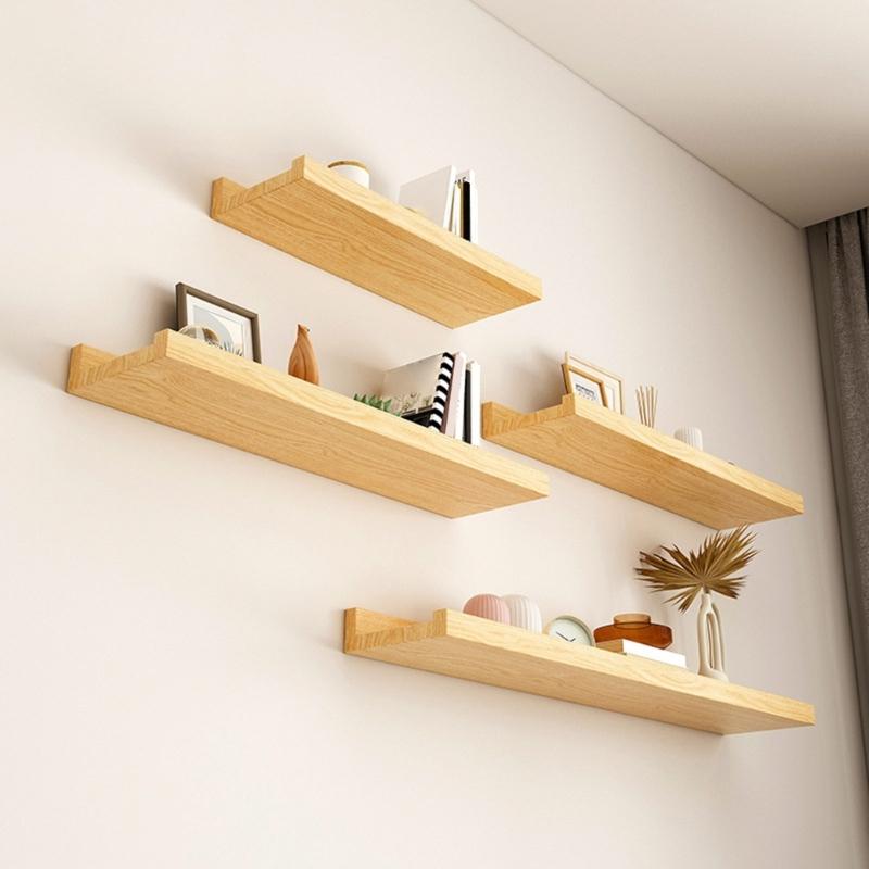Estante Práctico de Madera para Montar en la Pared Estante Decorativo para Baño Solución de Almacenamiento que Ahorra Espacio para la Sala de Estar Decoración de Oficina
