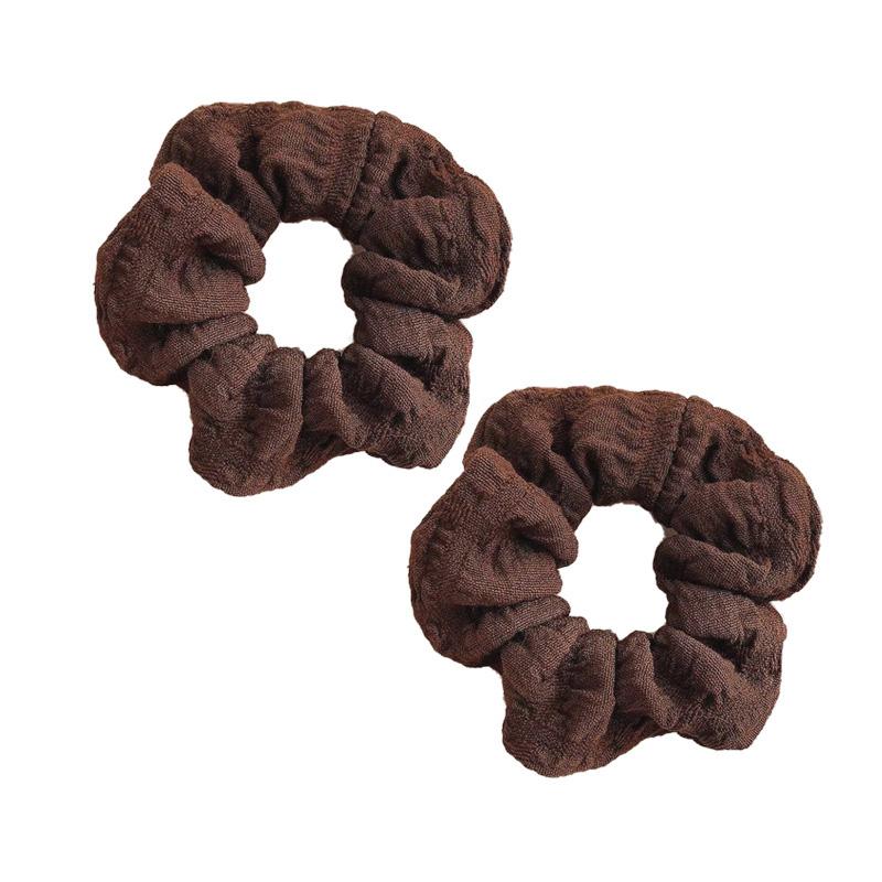 2pcs Solid color puff pleated high elasticity diameter 11CM large-sized headband