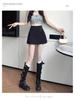 Women's High-Waist A-line Skirt with Irregular Slit and Anti-Exposure Design
