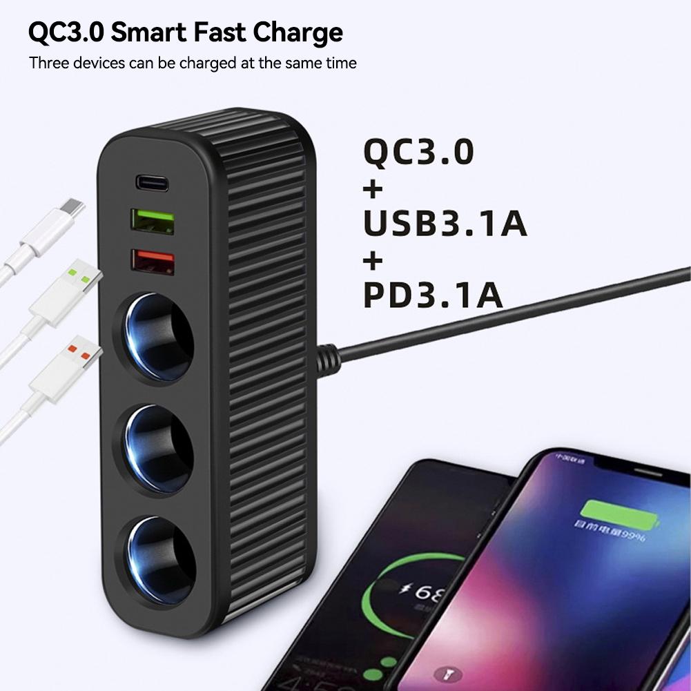12V/24V 120W încărcător rapid multifuncțional pentru brichetă auto PD QC USB încărcare rapidă adaptor de alimentare încărcător priză