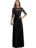 Dress European and American Chiffon Elegant Seven-quarter-sleeved Multi-color Enlarged Evening Dress Dance Dress