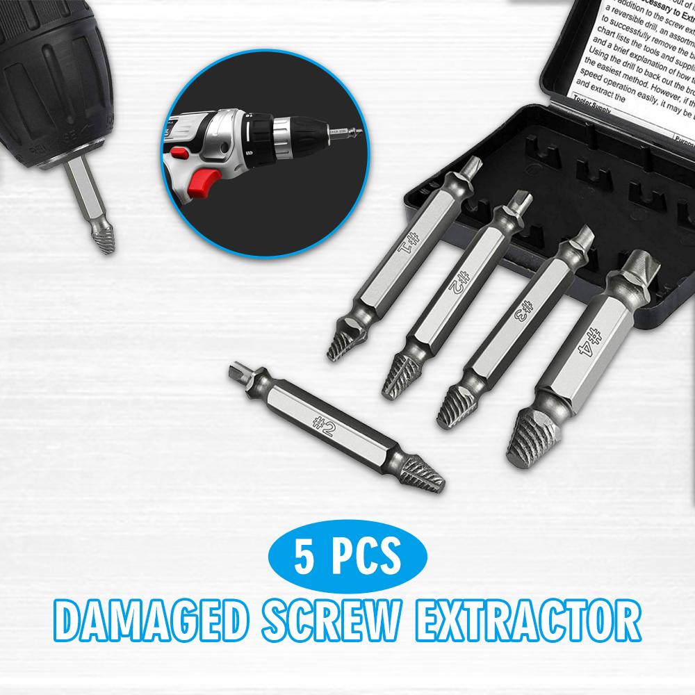 

PDTO 5 шт., набор сверл для извлечения сломанных и поврежденных винтов с двойной головкой и коробкой