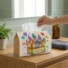 2D Flat 1pc Cute Cartoon Illustration Tissue Box| Durable, Crayon Box Colorful Playful Suitable for Living Room Accent, Bedroom Decor, Encouragement G