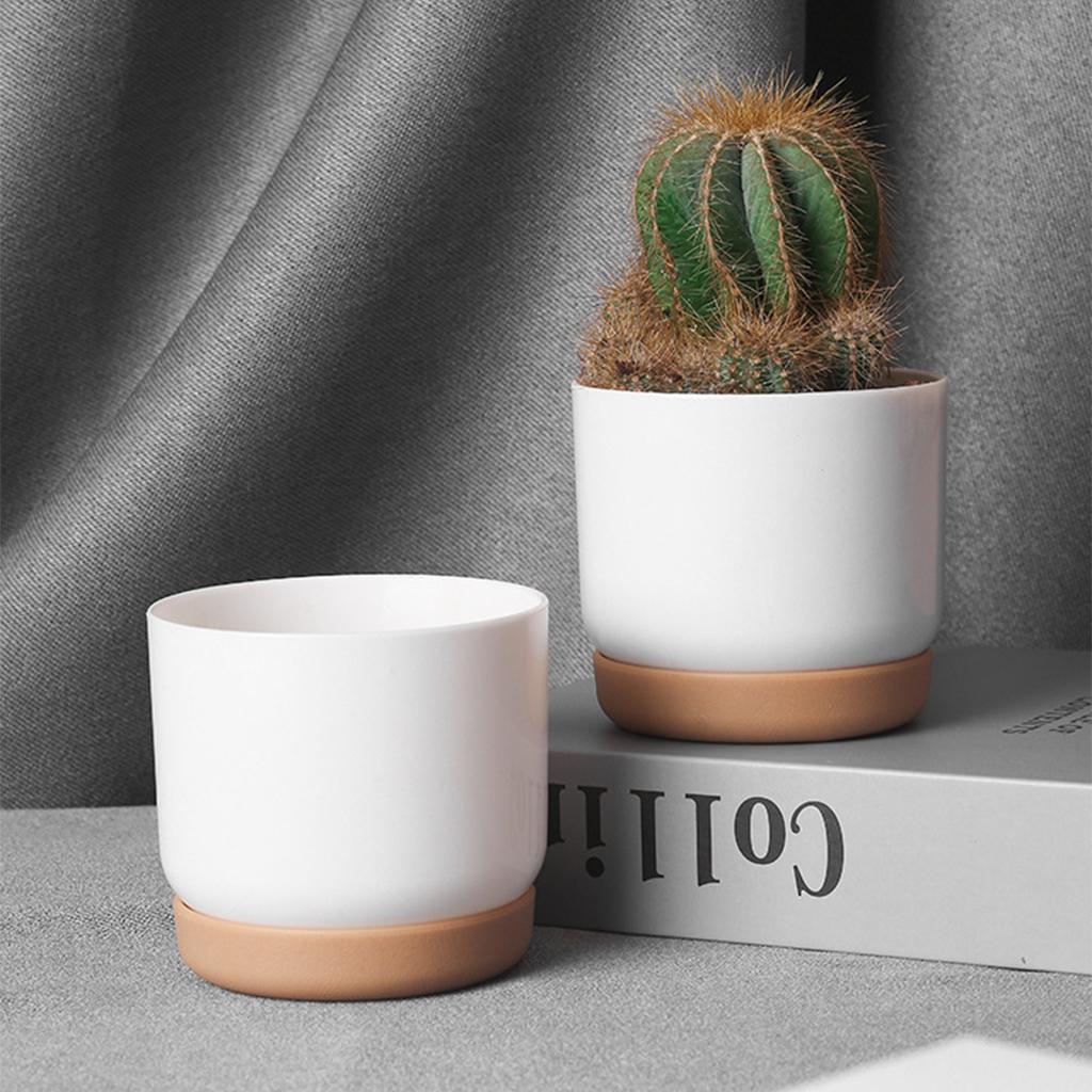 Large/Small White Succulents Planter Plastic Plant Pots White Container Pot