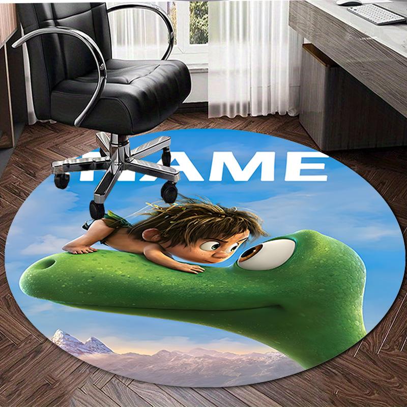 Personalized Good Dinosaur Round Chair Office Rug - Perfect for Mat, Office Chair & More - Ideal Gift for Birthdays and Holidays