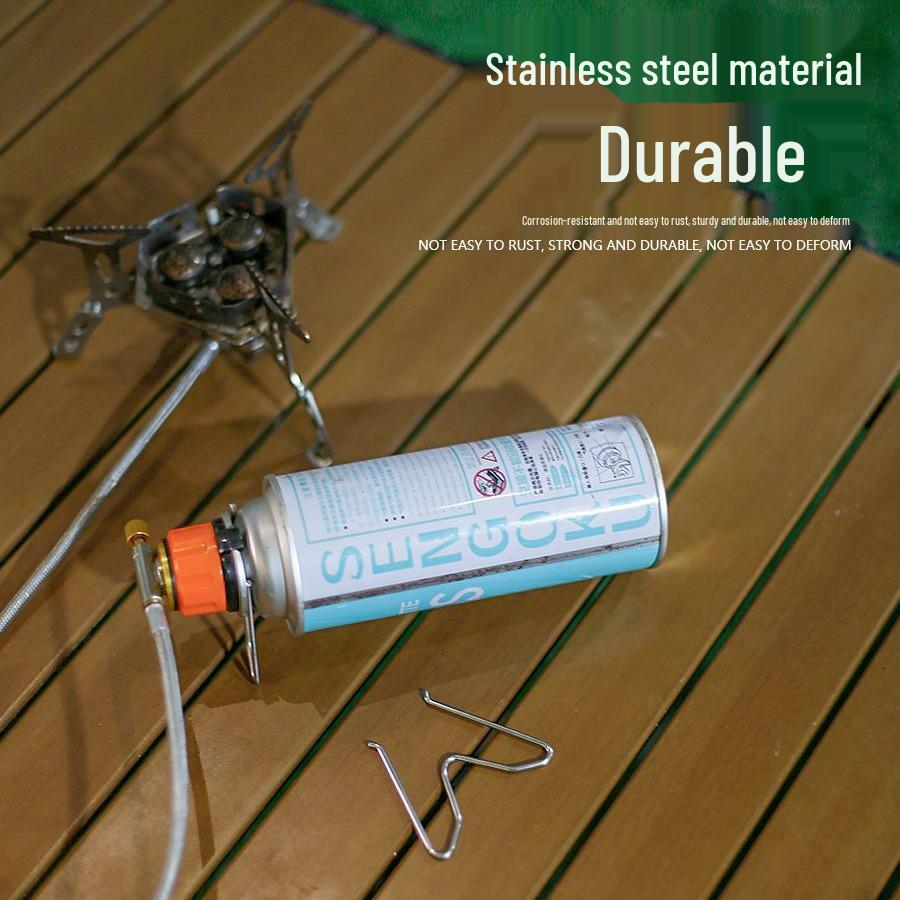Portable Outdoor Gas Canister Stand with Leak-Proof Metal Buckle for Camping