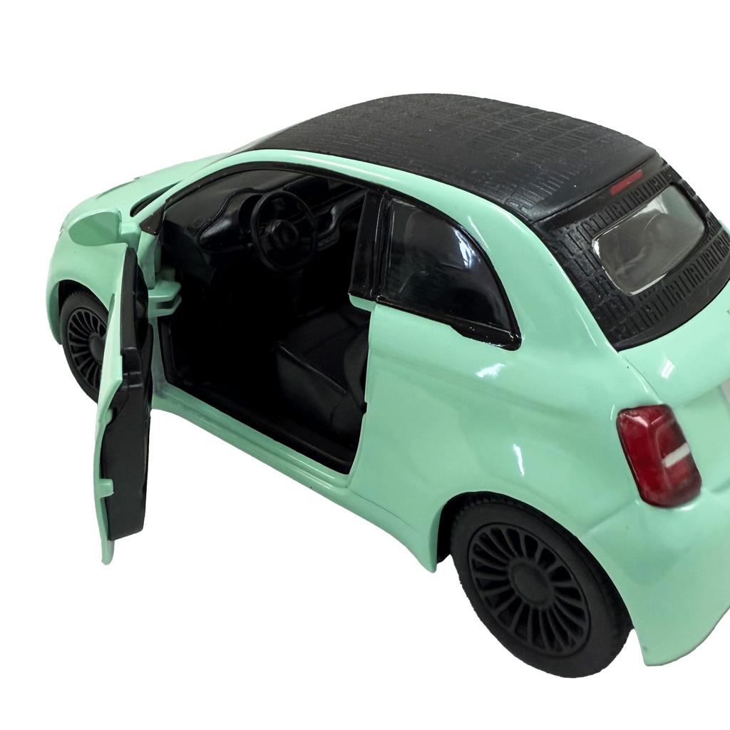 Масштаб Fiat 500e Kinsmart Литая модель Пастельно-зеленый 1/32 Автомобиль,