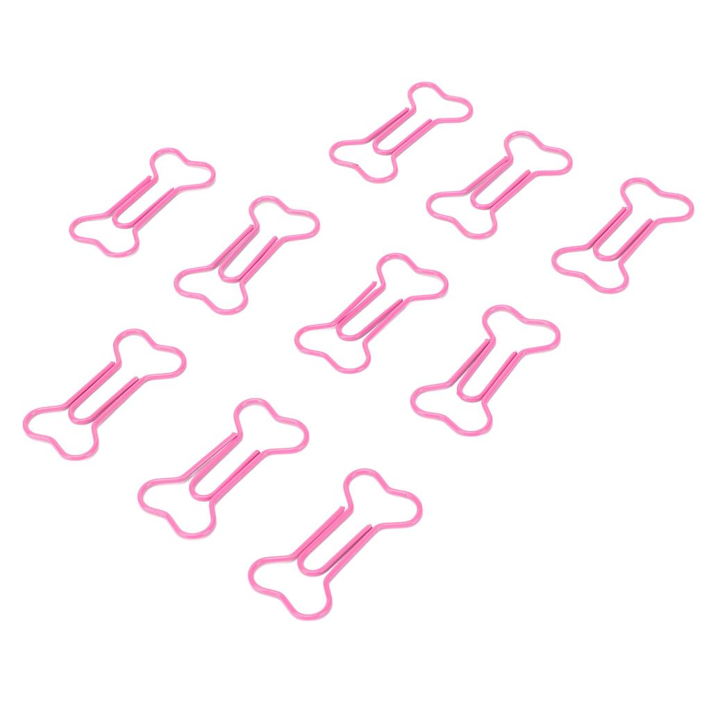 100pcs Paper Clips  Bone Shape Portable Small Cute Electroplating Metal Paper Clips for File Cla