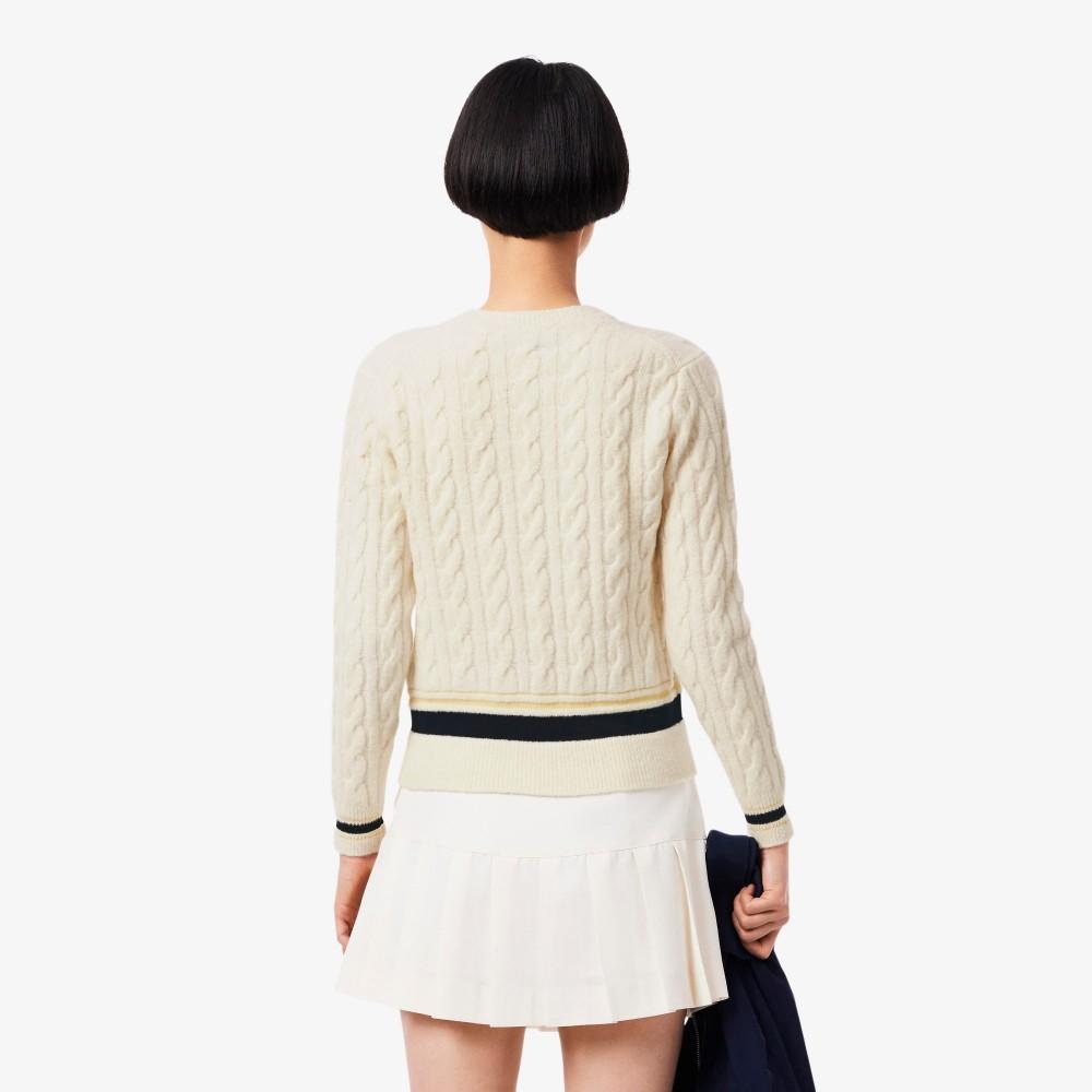 [lacoste] Women's Tipping Point Cable Sweater AF4159-55NXFJ