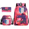 Attack Giant Attackontitan School Bag Three-Piece Printed Backpack Student Computer Canvas Bag