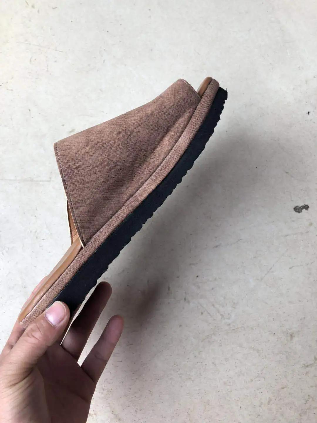 

Women Slipper Wedge Heels Sandals Summer Elegant Shoes House Home Platform Soft Bottom Plu Size Flip Flops Footwear Beach Slide 43 хаки