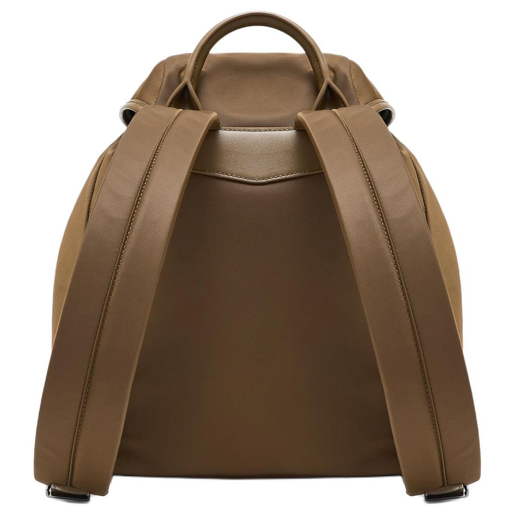 Emporio Armani Solid Color Front Flap Pocket Nylon Backpack Unisex backpack Beige EM004503-AF13454-U6141