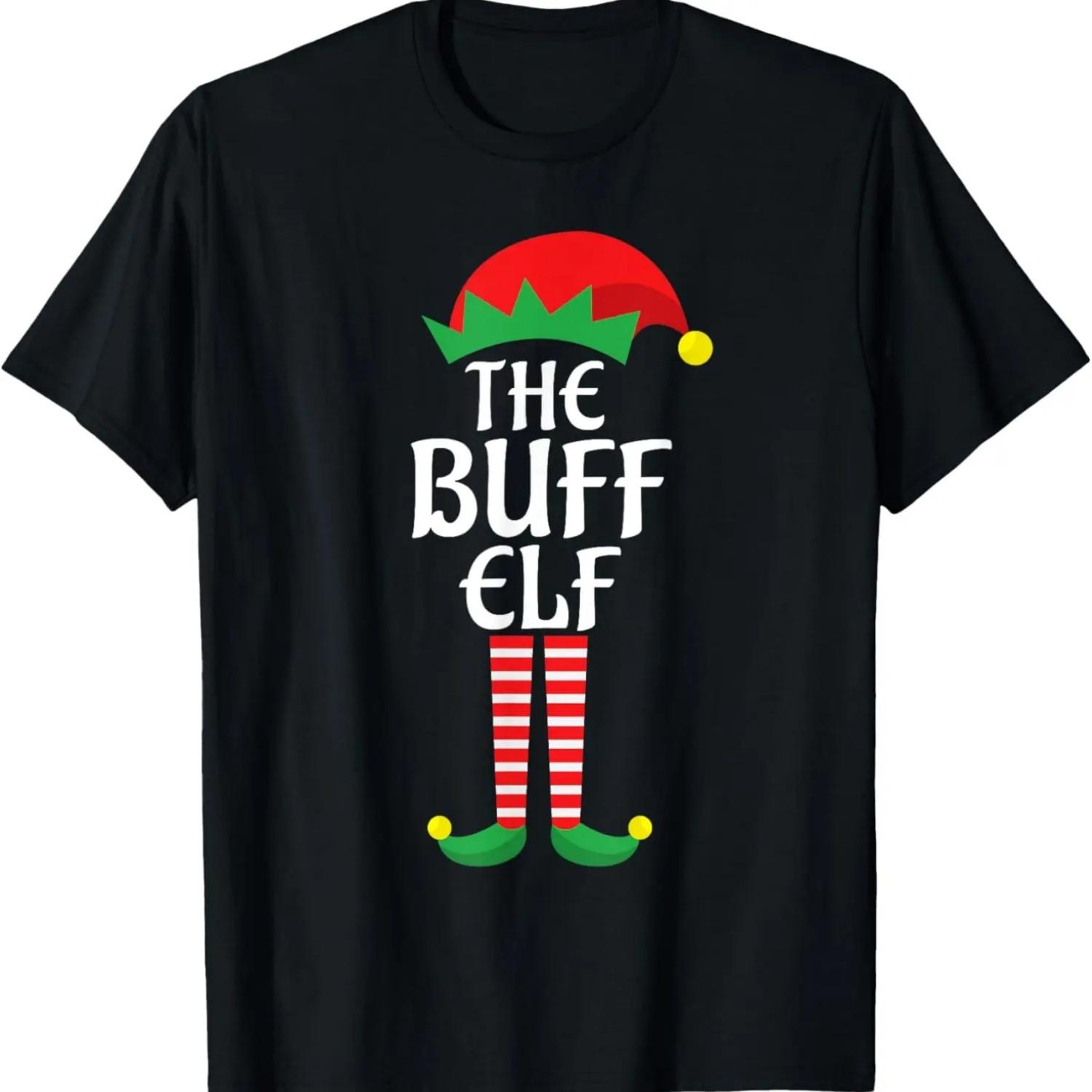 

Buff Elf Christmas Theme Holiday Family Group Matching Xmas T-Shirt S чёрный