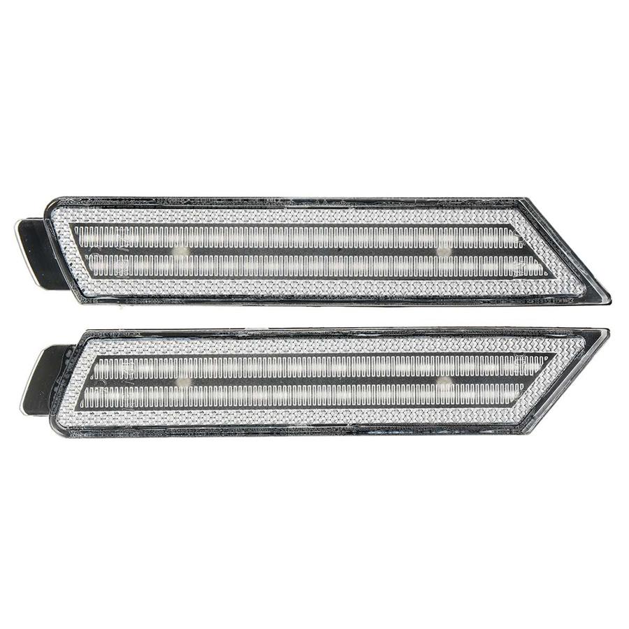 For 2010-2015 Chevy Camaro Signal Light Clear Led Side Marker Front Amber + Rear Red