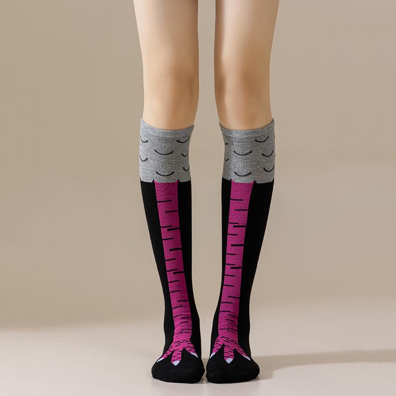 Girls' Funny Chicken Feet Over-the-Knee Socks for Trendy Home Fitness