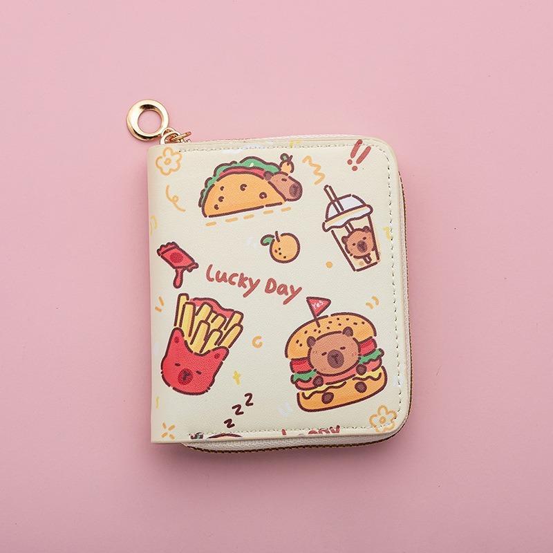 Women's cartoon animation buckle short wallet, card bag, change bag, multi-card position wallet, waterproof and ultra-light.
