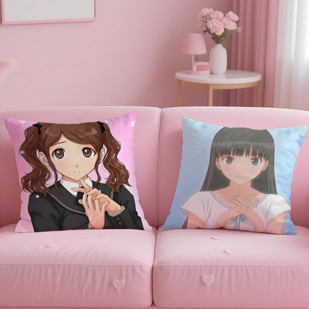 Anime Plus Amagami SS Plus Cushion Cover Soft  EasyWash Pillow Case  Versatile for Couch Bed Travel and Office