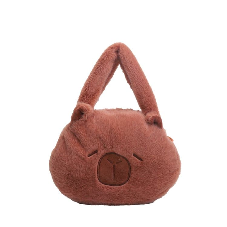 

New Plush Cartoon Capybara Bag Portable Shoulder Bag коричневый