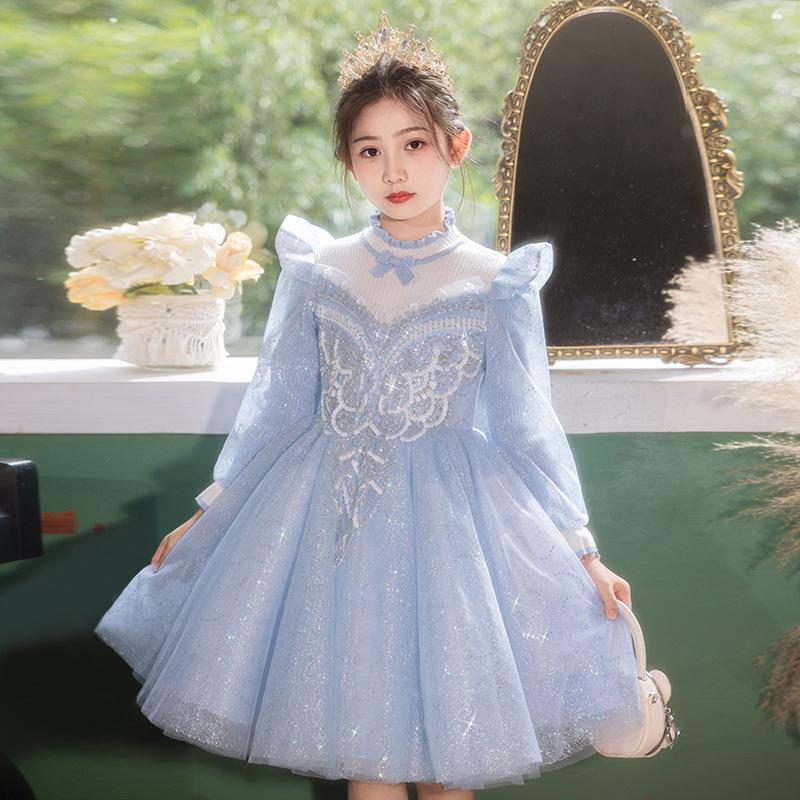 High-End Girls' Princess Formal Dress for Piano Performances and Evening Events