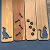 Pet Themed Bookmark Wooden Dog/Cat/Bone/Paw Carving Book Mark with Tassel Gift for Book Lovers Pet Owners