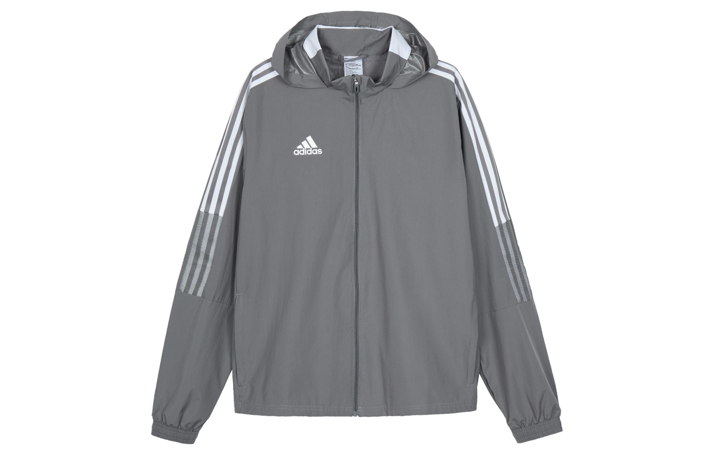 Adidas Jackets Men s Gray Hooded Moderate Other GM7389 XS
